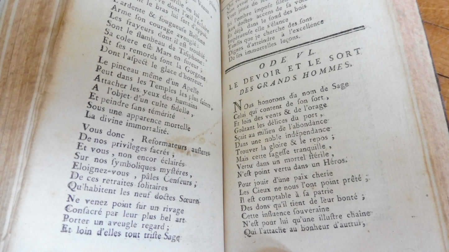 Oeuvres choisies et odes sacrées de Rousseau 1774