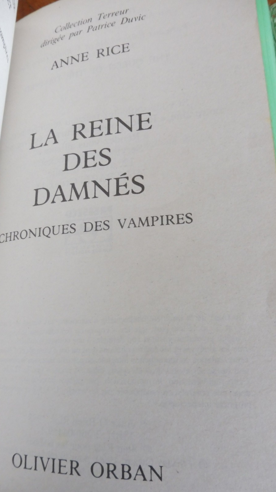 Lot Vampire Anne Rice 4 vol.