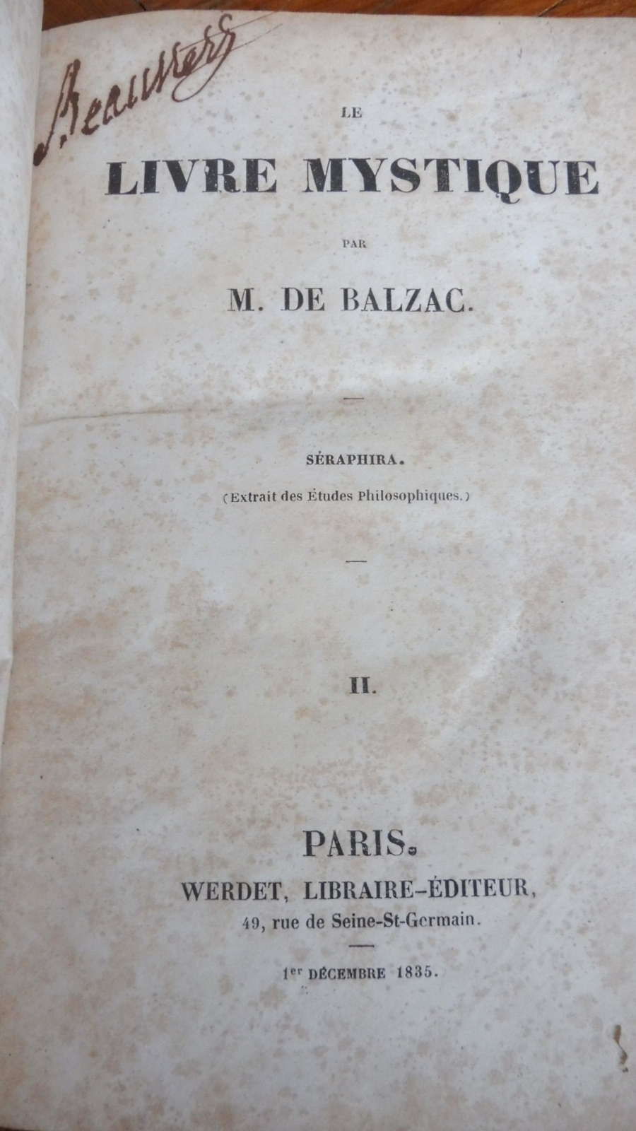 Le Livre mystique (Balzac) 1835 2/2 EO