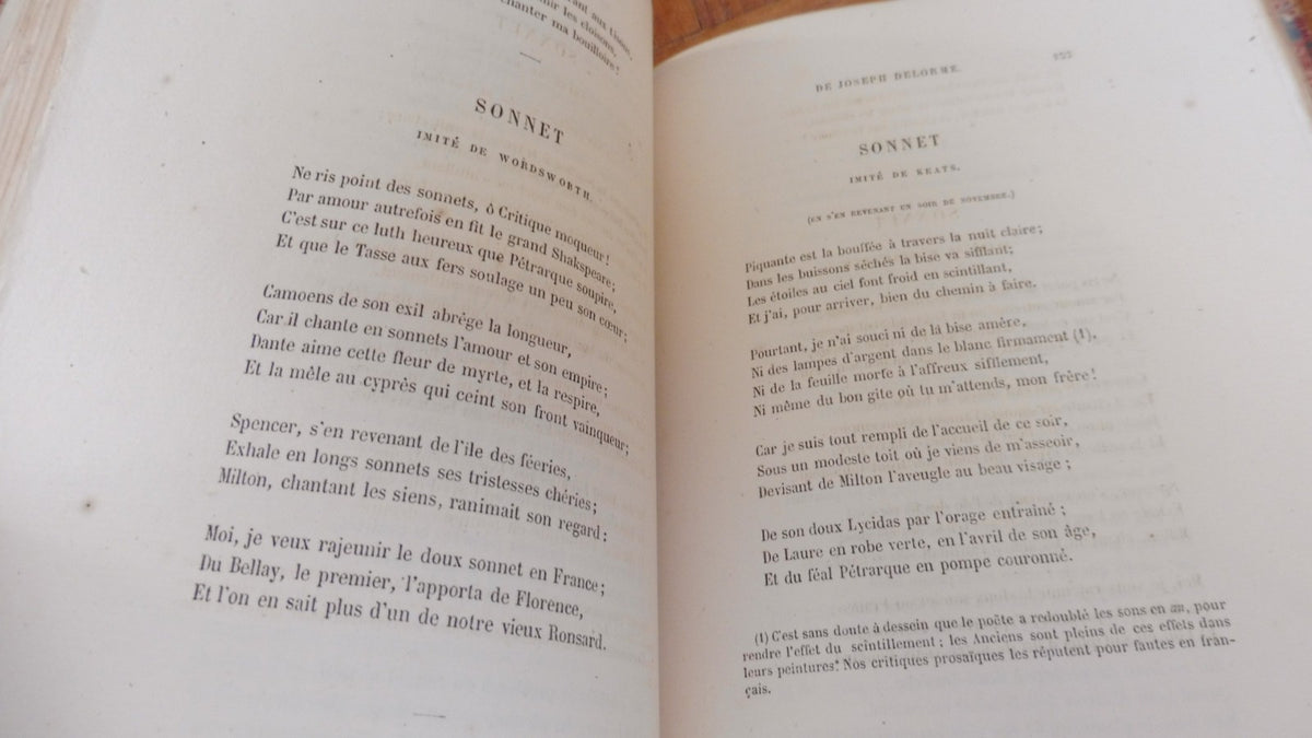 Vie, poésies et pensées de Joseph Delorme (Sainte Beuve) 1861 RELIURE LORTIC