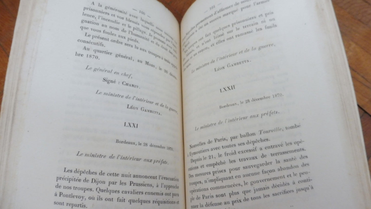 Télégrammes militaires de M. Léon Gambetta 1871