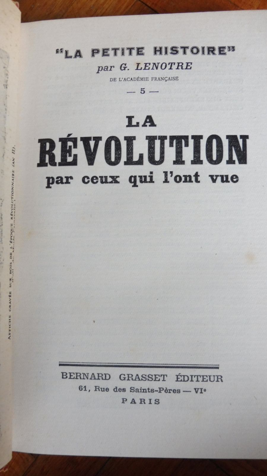 La petite histoire (Georges Lenotre) 1949-54 15 vol.
