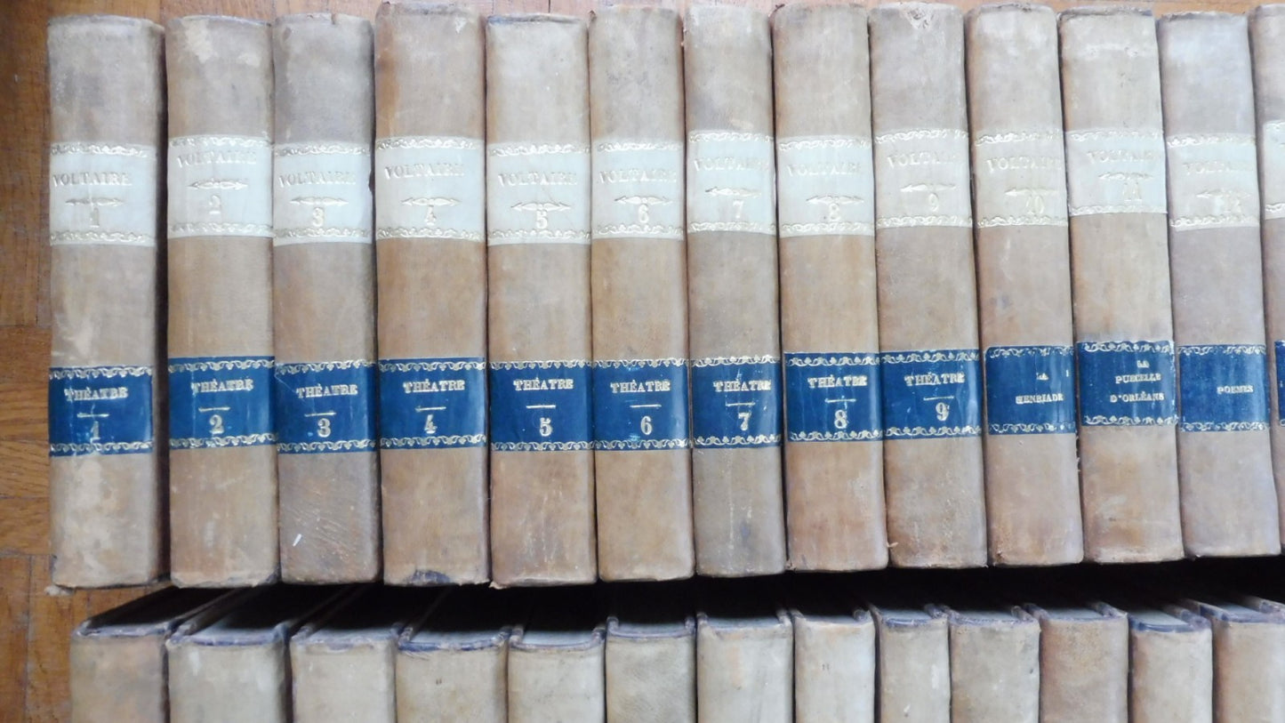 Oeuvres complètes de Voltaire 1785-89 92+2 vol. COMPLET